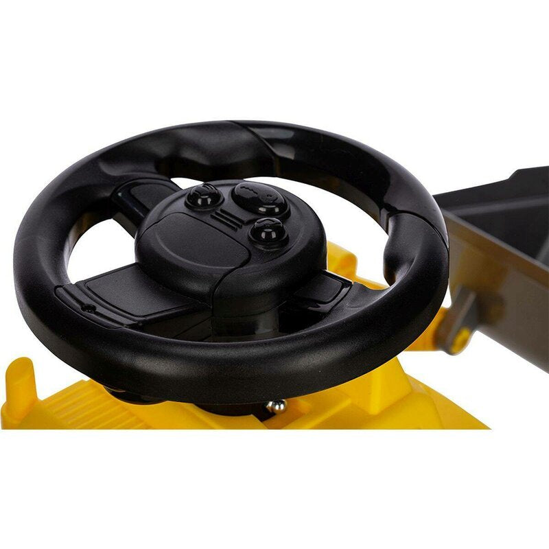 Vehicul ride-on, Free2Move, Buldozer, Cu lumini si sunete, Cu spatiu de depozitare, 19-36 luni, Galben