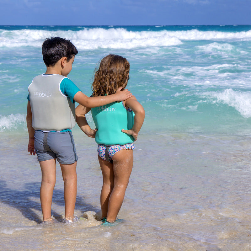 Vesta pentru inot, BBluv, Naj, Cu protectie solara SPF 50+, Neopren, Small, 1-3 ani, Aqua