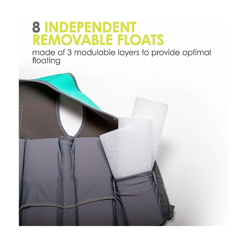 Vesta pentru inot, BBluv, Naj, Cu protectie solara SPF 50+, Neopren, Small, 1-3 ani, Aqua