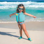 Vesta pentru inot, BBluv, Naj, Cu protectie solara SPF 50+, Neopren, Small, 1-3 ani, Aqua