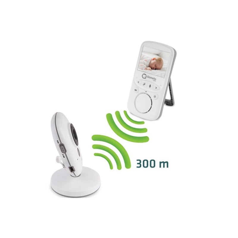 Video monitor, Lionelo, Babyline 5.1, Wireless, Cu 8 cantece de leagan, Cu doua camere independente, Mod nocturn, Utilizare 24 h fara incarcare, Alb