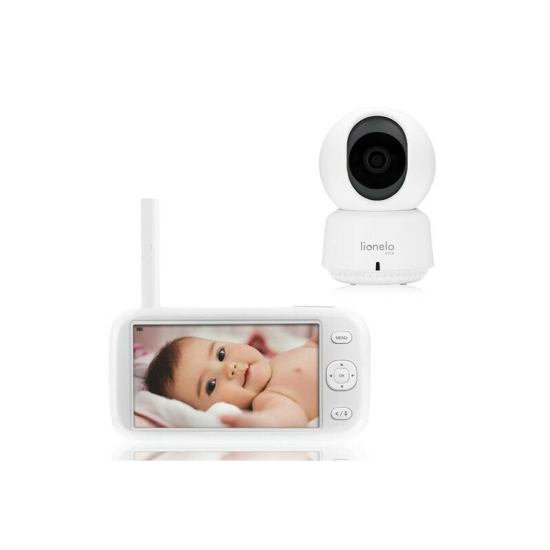 Video monitor, Lionelo, Babyline 9.1, Conexiune prin aplicatia Lionelo Smart, Pana la 8h de functionare, Comunicare bidirectionala, Cu senzor de miscare si sunete, Alb