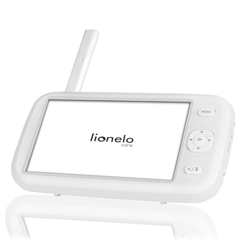 Video monitor, Lionelo, Babyline 9.1, Conexiune prin aplicatia Lionelo Smart, Pana la 8h de functionare, Comunicare bidirectionala, Cu senzor de miscare si sunete, Alb