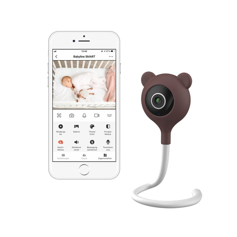 Video monitor, Lionelo, Babyline Smart, Cu aplicatie Smart Life, Cablu USB, Conexiune Wifi, Comunicare bidirectionala, Senzor de temperatura, Alb