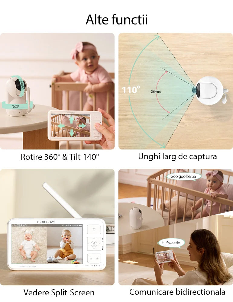 Baby monitor video Momcozy BM03 5,5 inch fara WiFi