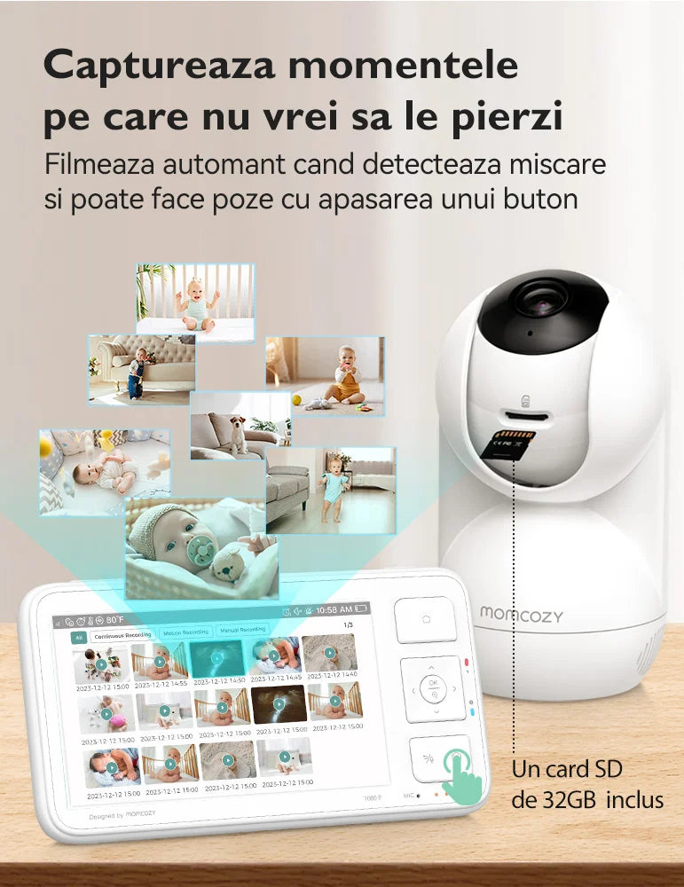 Baby monitor Momcozy BM03, night vision si control camera