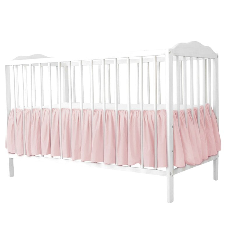 Volan decorativ pentru pătuț MimiNu Royal Powder Pink, 120x60 cm