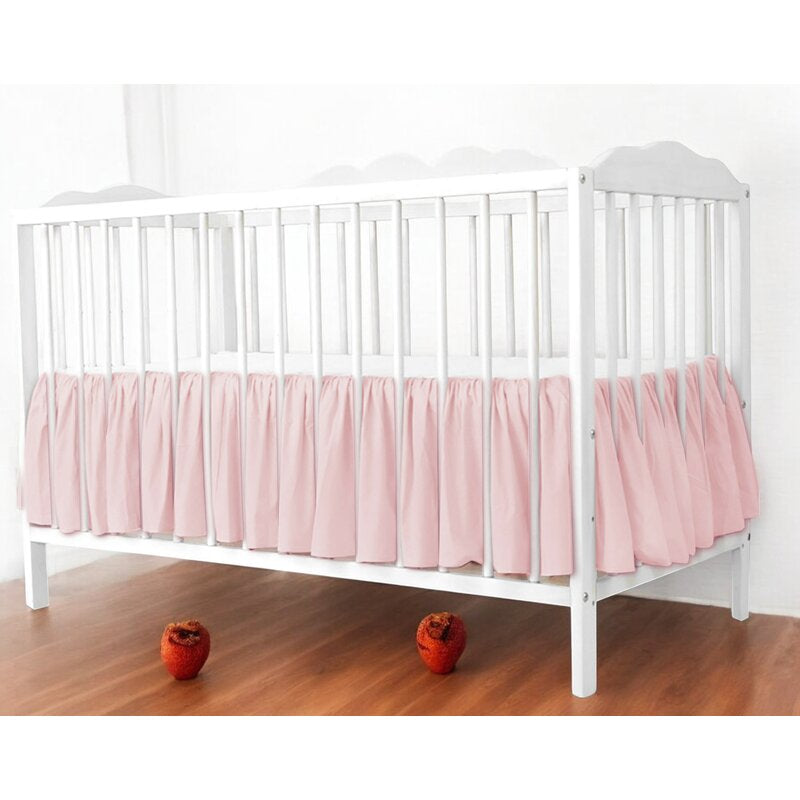 Volanas pentru saltea de patut, MimiNu 120x60 cm, Din bumbac certificat Oeko Tex Standard 100, Colectia Royal, Powder Pink